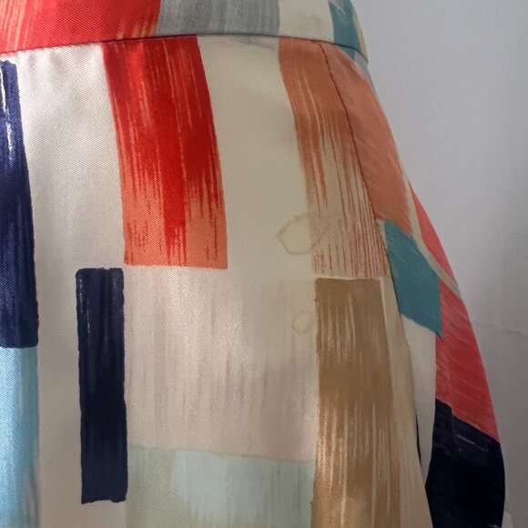 Alice + Olivia 100% Silk Patterned Skirt Size 6 - Picture 6 of 7